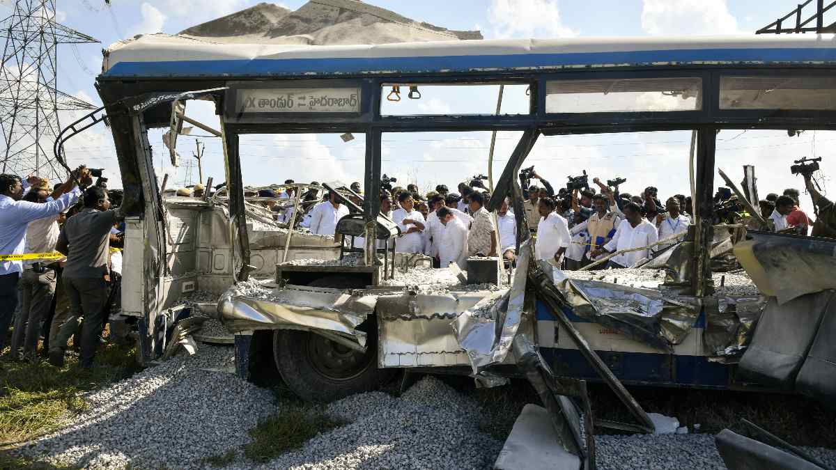 telangana chevella bus accident eyewitness shared after collision story of deadly accident