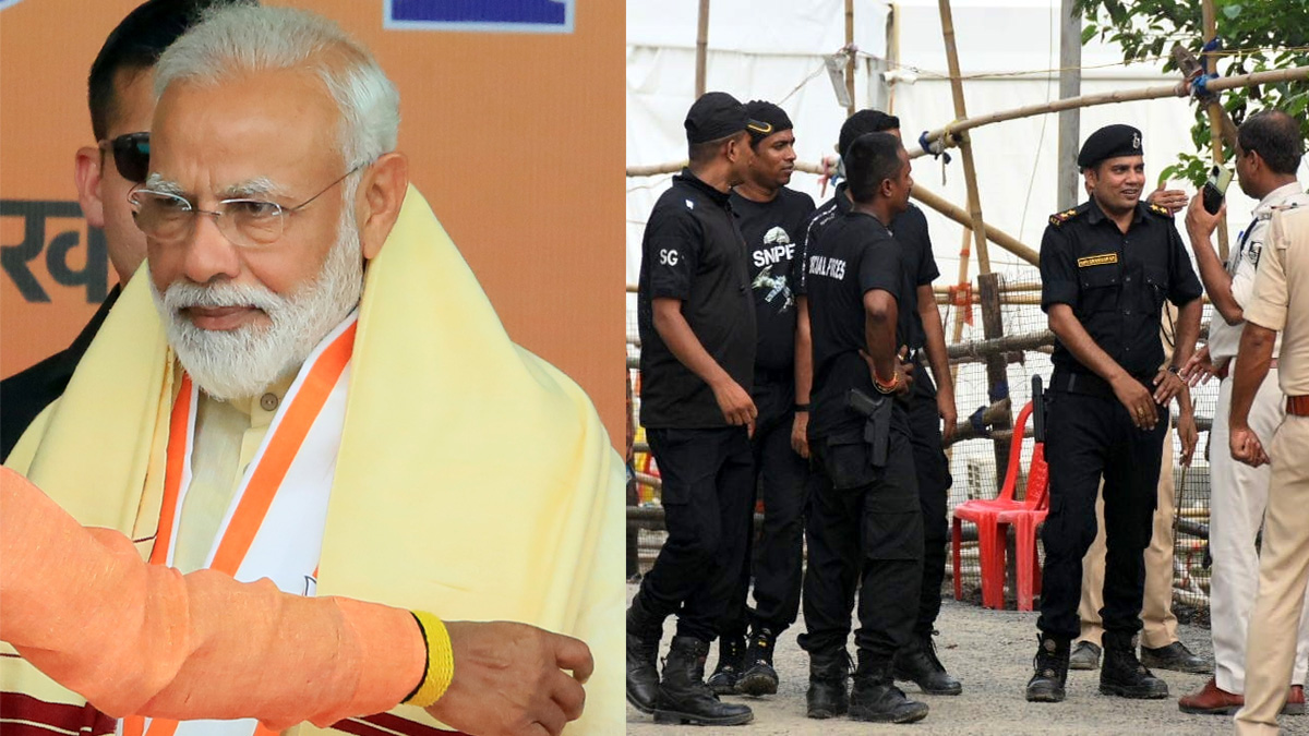 pm modi bihar rally impenetrable security for pm narendra modis arrival in bhagalpur on nov 6 airport entry barred workers searched at venue