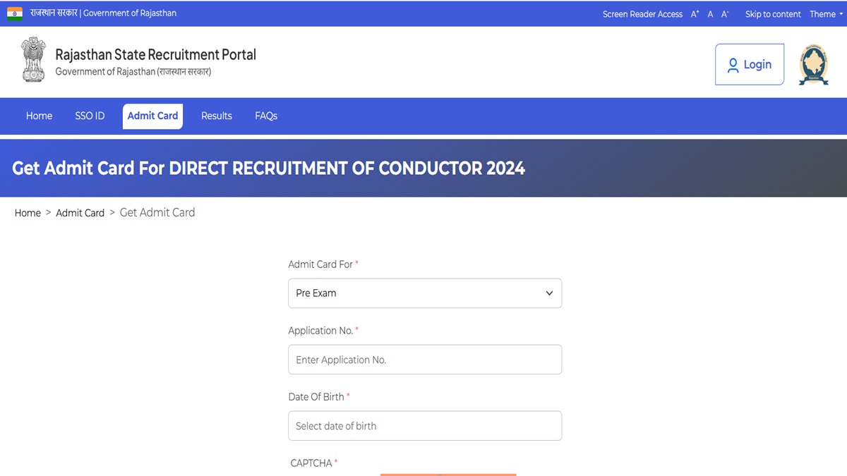 rssb conductor admit card 2025 rssb released conductor exam admit card candidate can direct download admit card from rsmssbrajasthangovin here