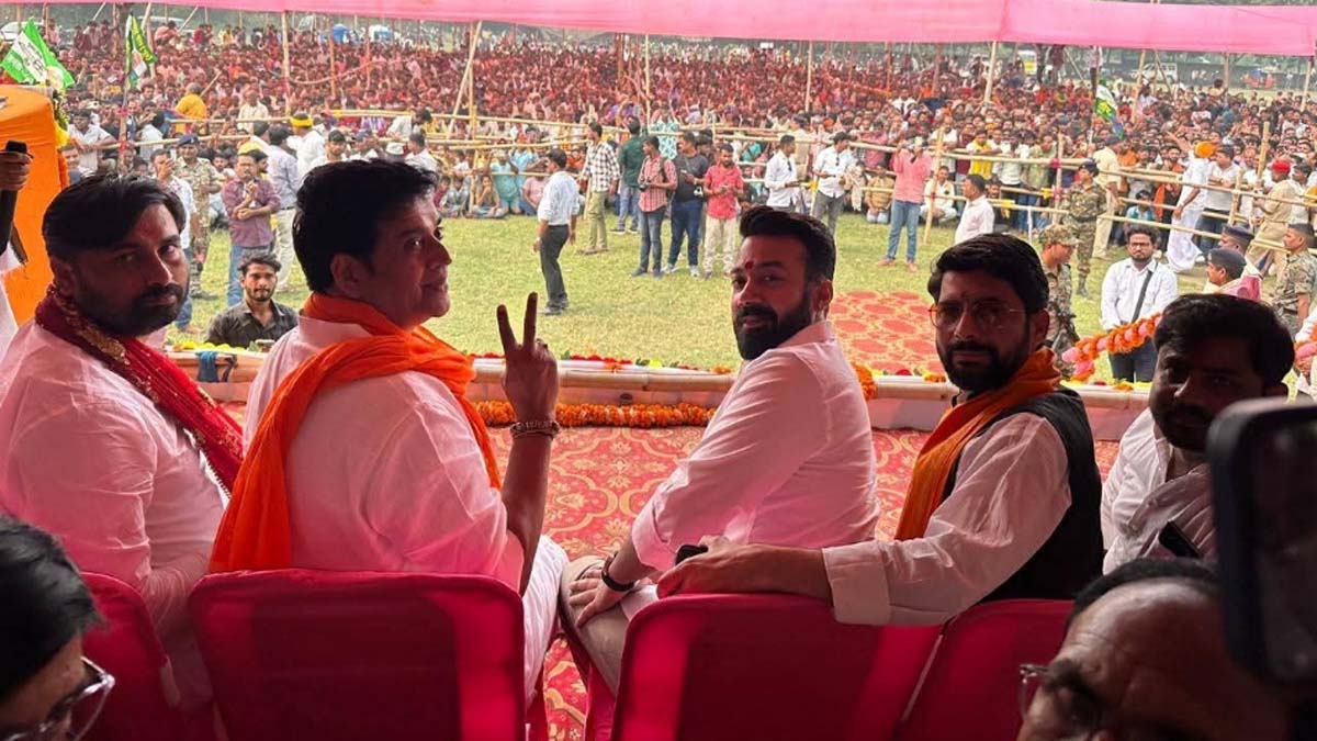 film actor ravi kishan rally in khagaria amid bihar chunav 2025