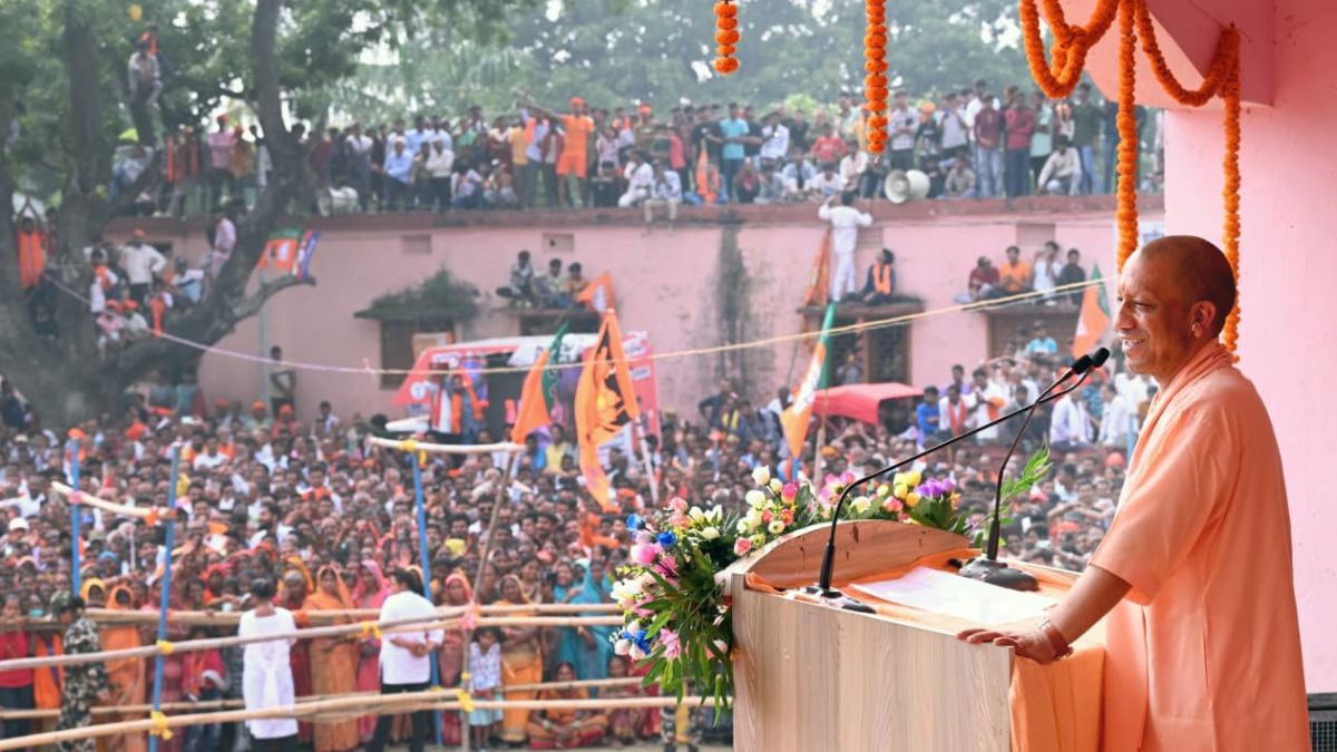nda governance vs jungle raj yogi adityanath bihar election rally in lakhisarai