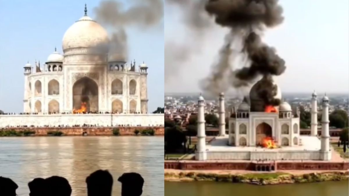 fake video of taj mahal fire circulates share on social media