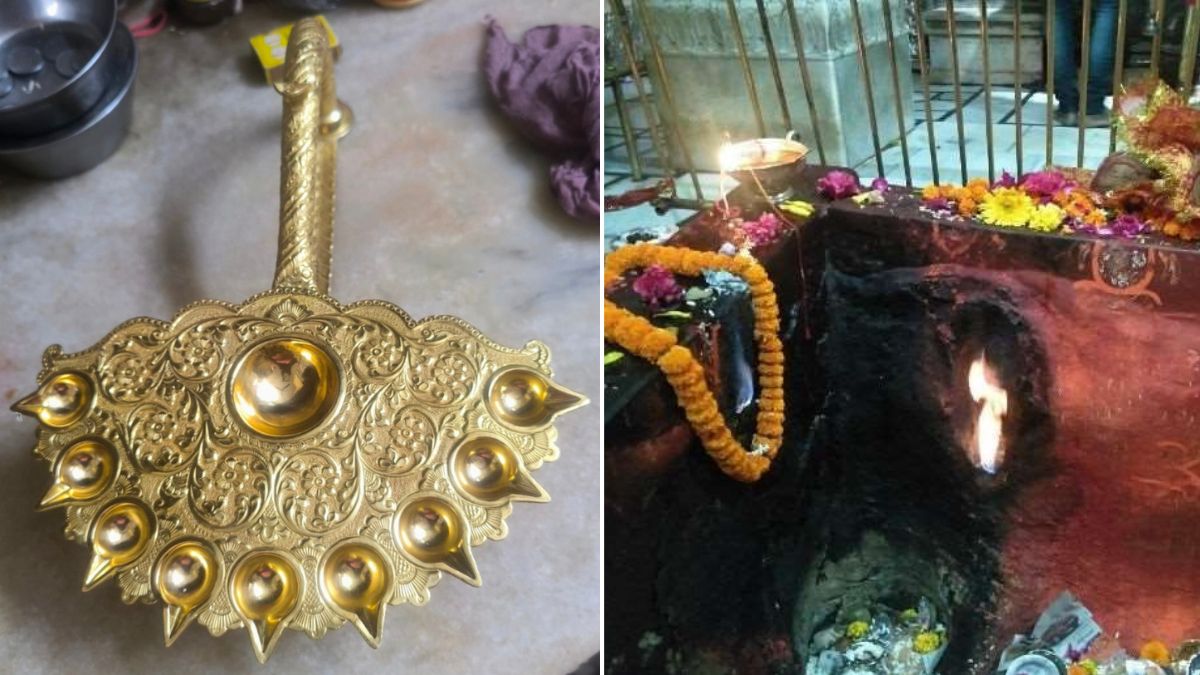 gold aarti offered at jawalamukhi temple by chandigarh devotee