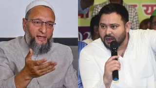 असदुद्दीन ओवैसी और तेजस्वी यादव। PTI