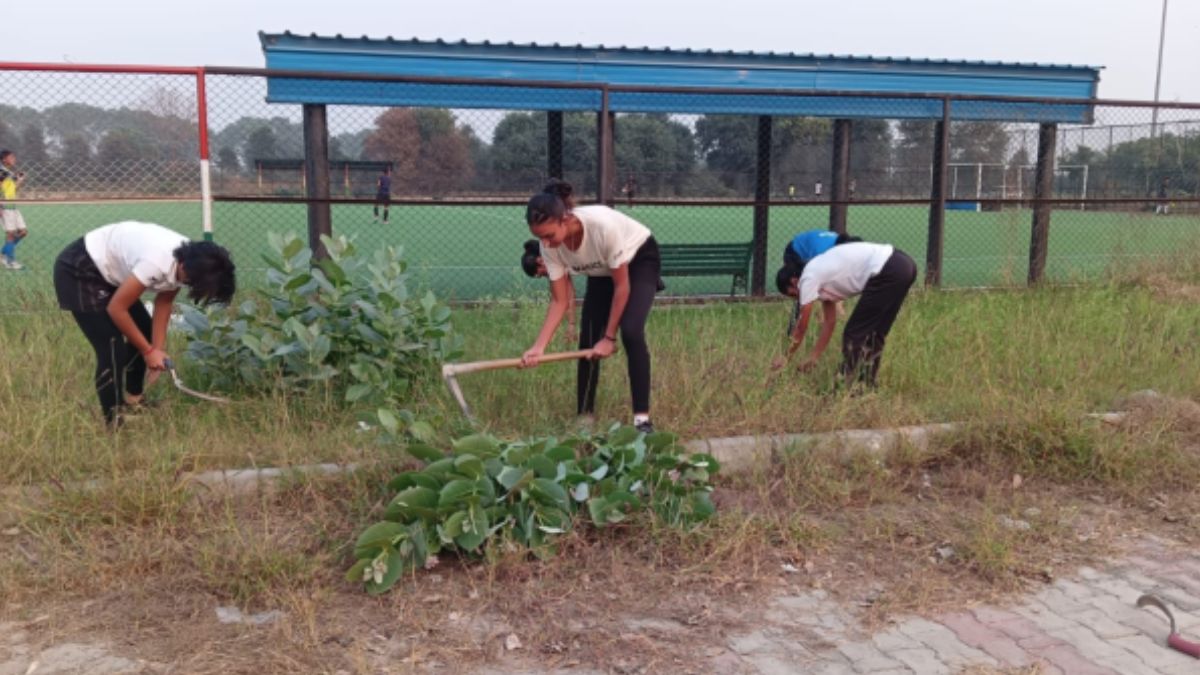 sonipat astroturf ground dilapidated hockey players forced to cut grass