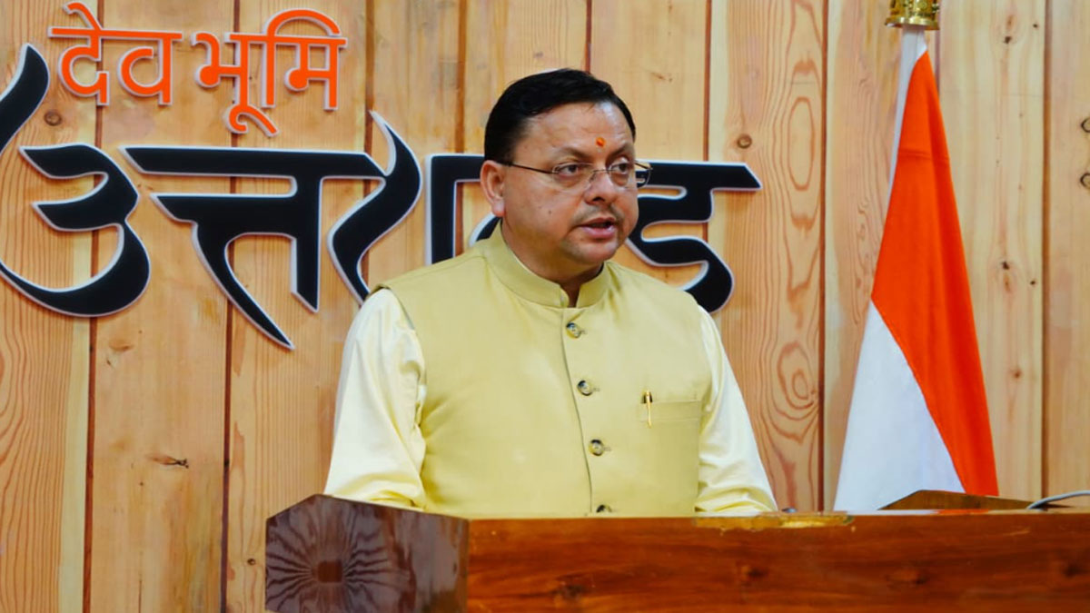 cm dhami received blessings of saint community