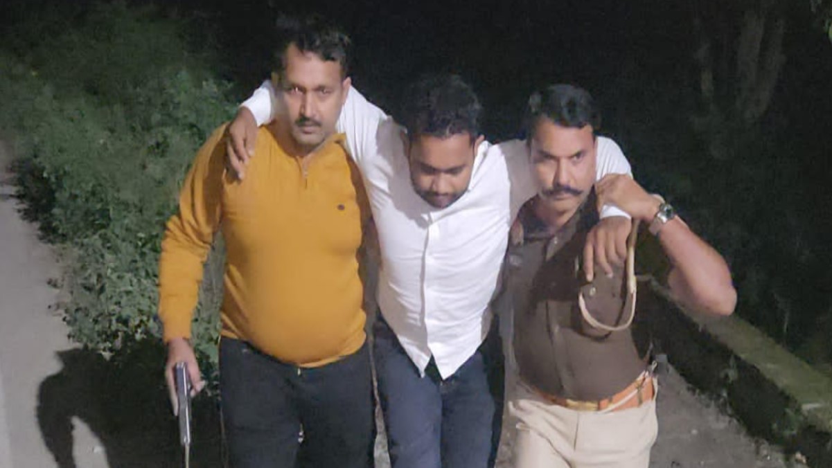 a 25000 pounder absconding for attempted murder was arrested in an encounter shot in the leg and 11 cases were filed