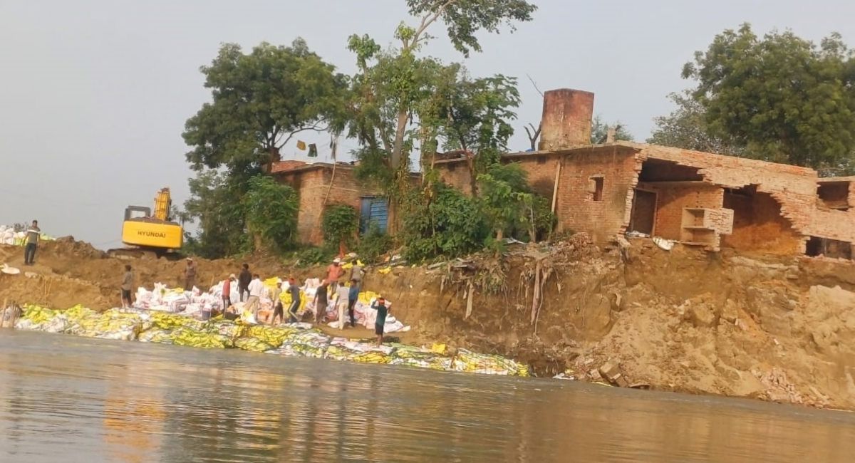 gorakhpur river erosion drone survey conducted to measure depth