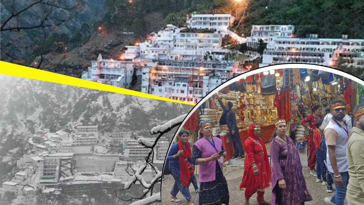 vaishno devi yatra devotees brave cold winds for pilgrimage
