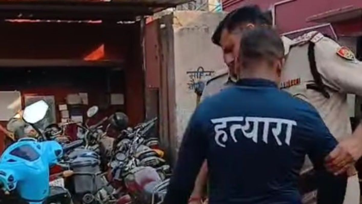 arrest in faridabad man rides scooter with 420 plate killer tshirt
