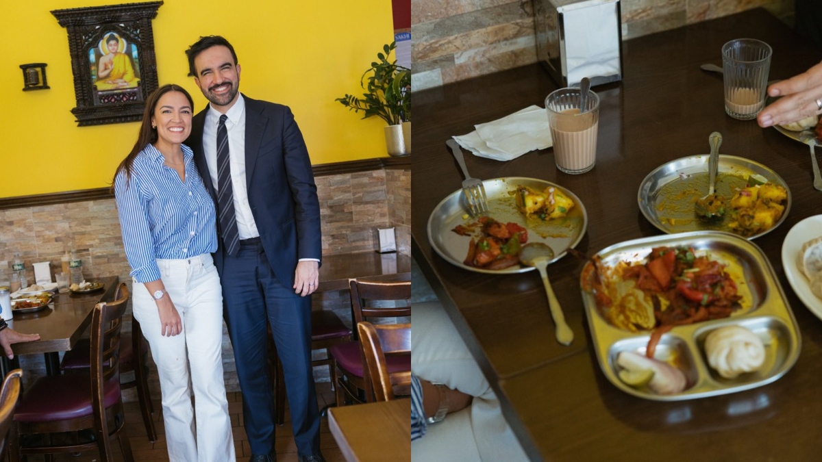 zohran mamdani shared lunch photos nyc mayoral election momos aloo dum paneer tikka