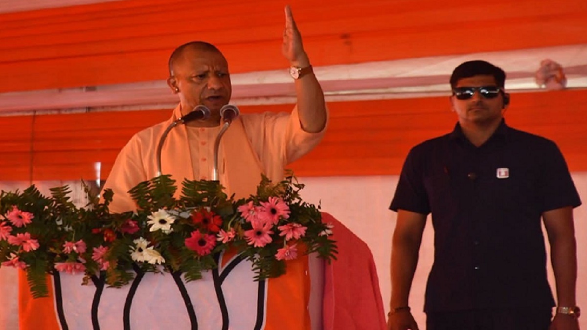 uttar pradesh chief minister yogi aditya nath addressed an election rally in west champaran