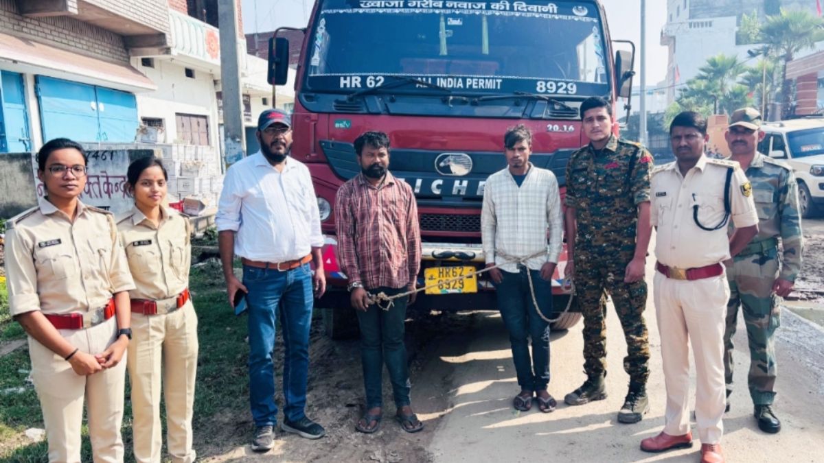 3000 liters of liquor seized in buxar during bihar election 2025 two arrested