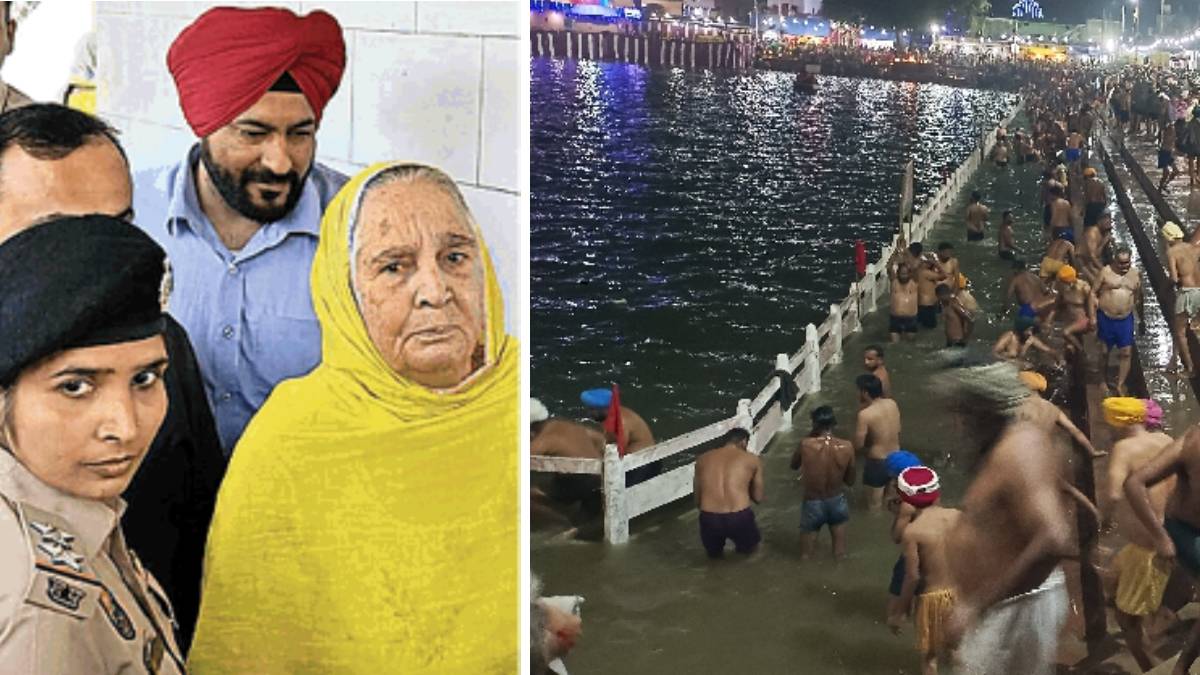 haripal kaur mother of punjab cm bhagwant mann offers prayers at kapal mochan