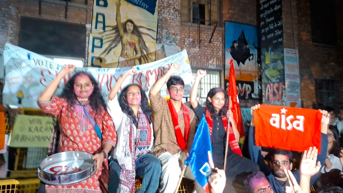 jnusu election result 2025 left alliance wins abvp vote share increases