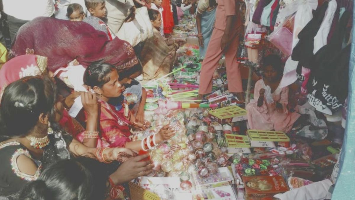 sitadwar mela crowd devotees gather take holy dip seek sita matas blessings