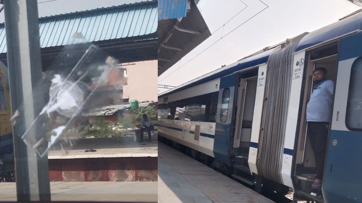 vande bharat express window broken train delayed in raebareli