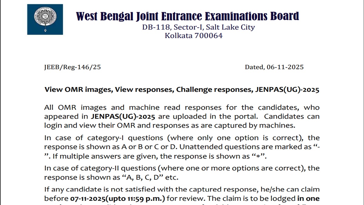 wbjeeb answer key 2025 wbjeeb released provisional answer key candidate can download the answer key with these steps