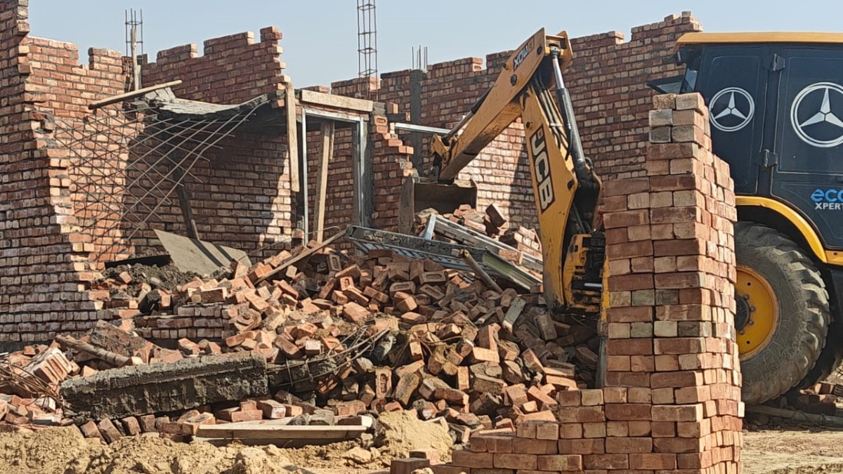 smda demolishes illegal construction in sonipat land reclaimed