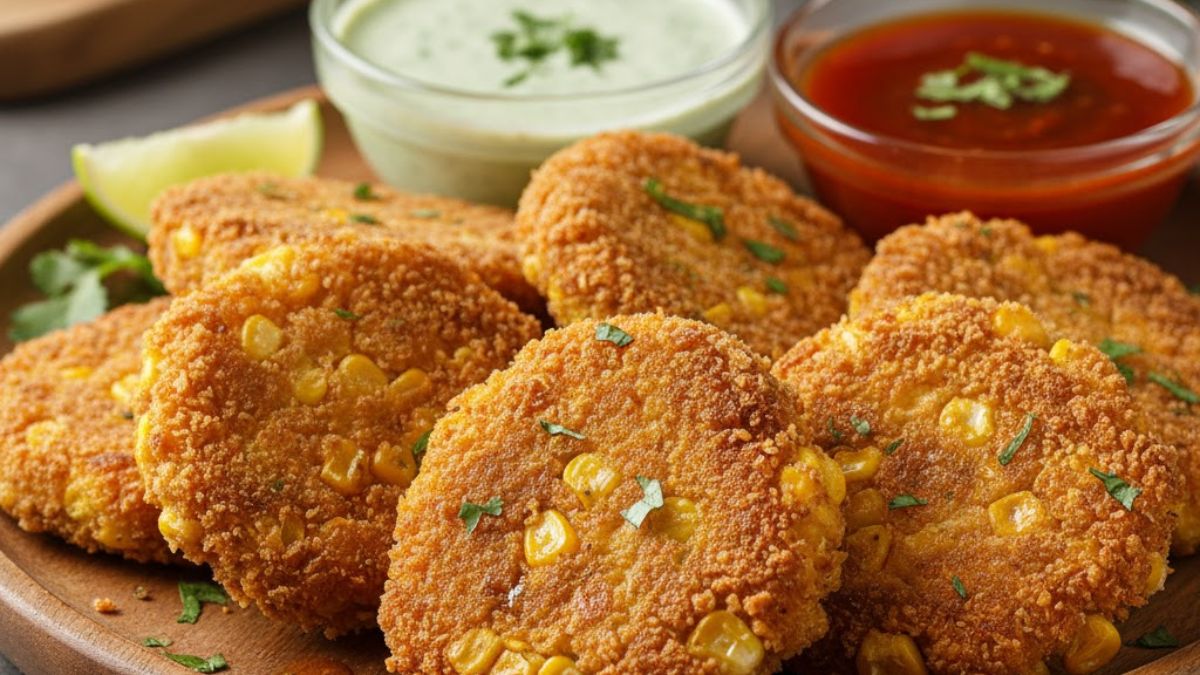 crispy sweet corn cutlet recipe quick and easy evening snack