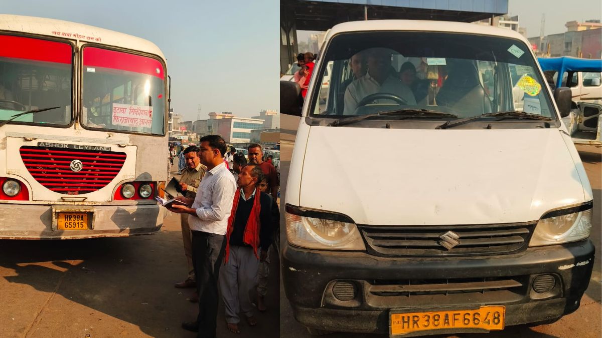 faridabad cm flying squad seizes buses cabs running without permits
