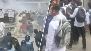 पीओके में सड़कों पर उतरे सैकड़ों छात्र। (फोटो- सोशल मीडिया)