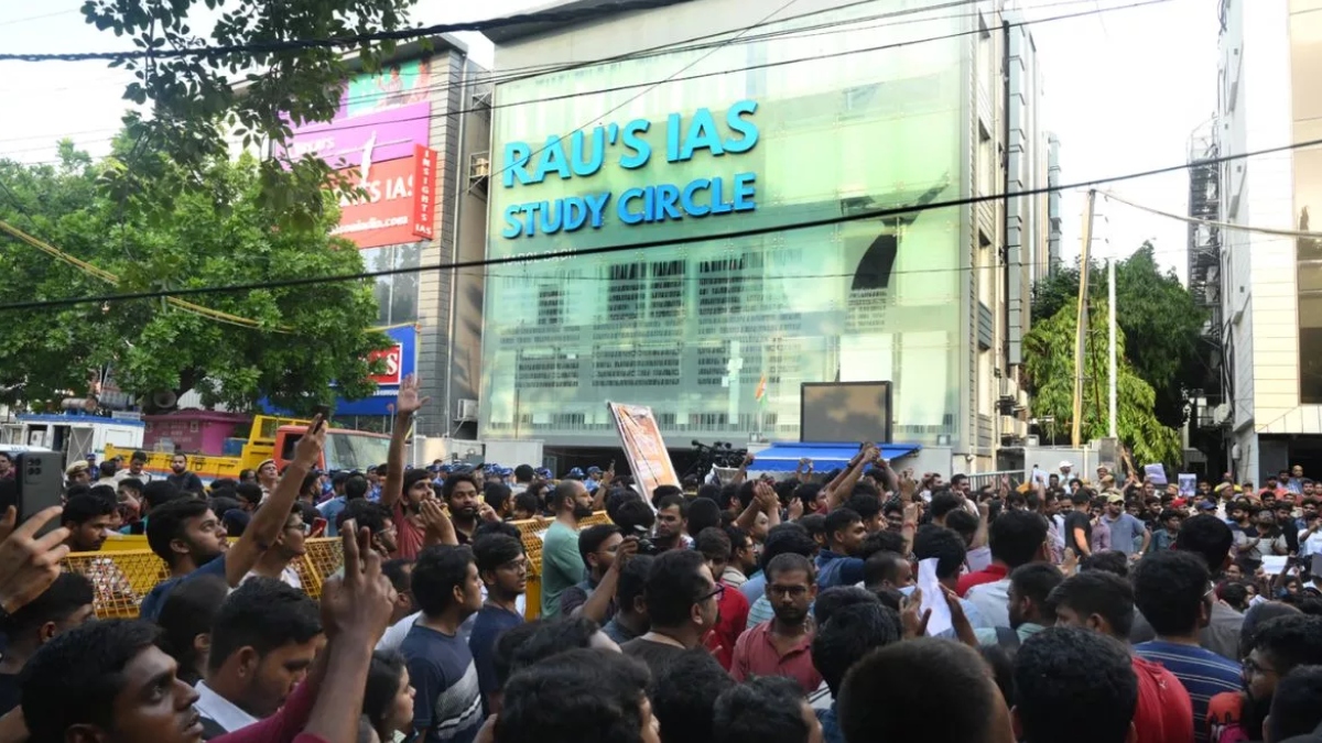 old rajender nagar delhi coaching center tragedy two officials suspended lg saxena approves