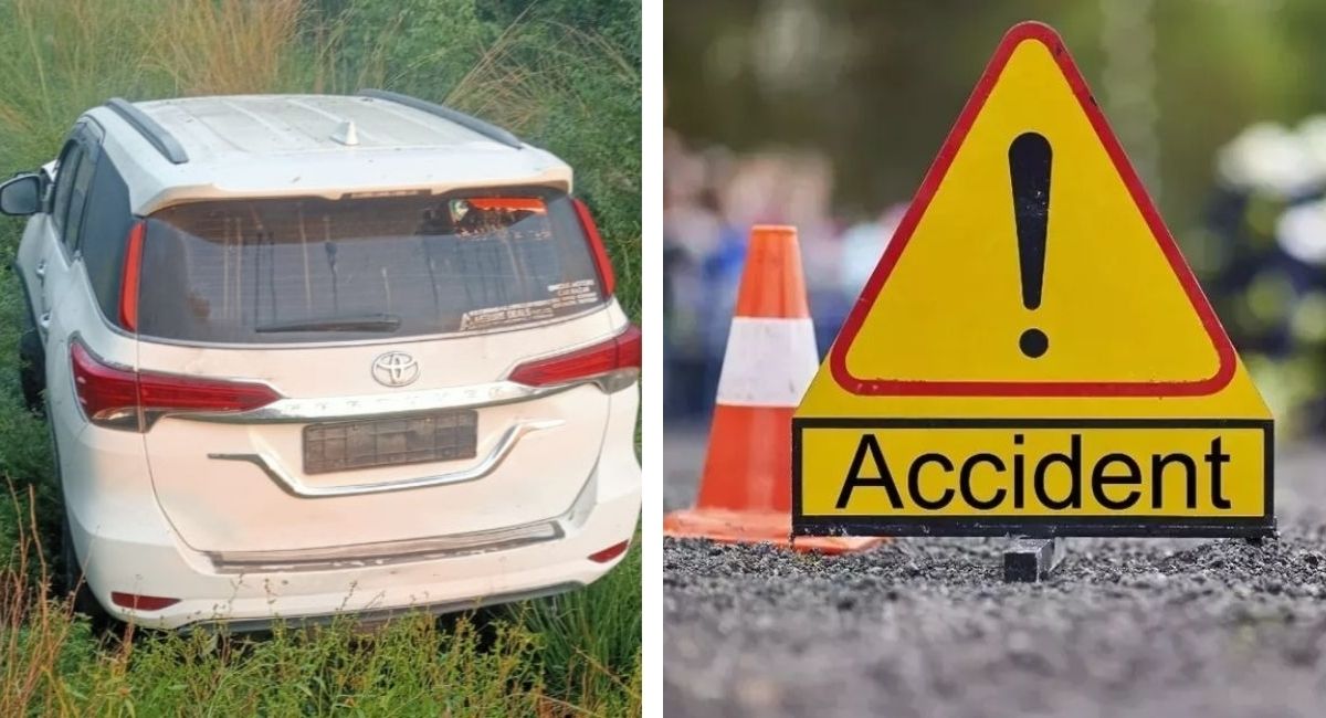 gorakhpur fortuner collision kills biker one seriously injured