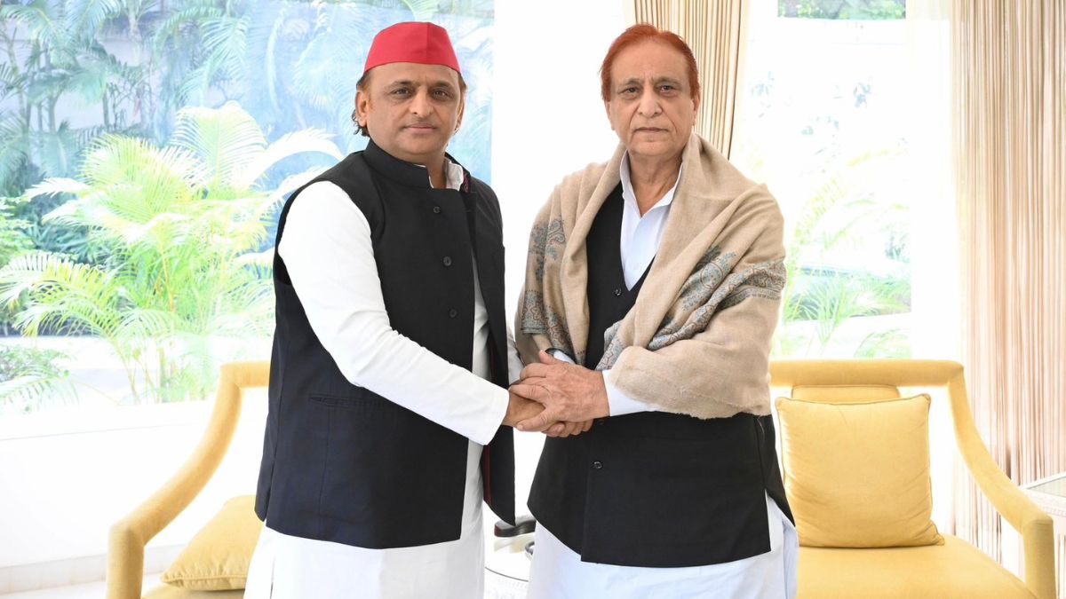 azam khan akhilesh yadav meeting at lucknow samajwadi party