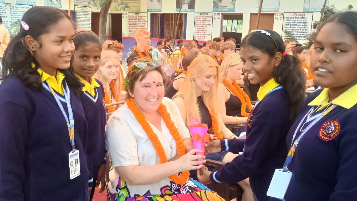 foreign students from denmark were welcomed in nagepur saw the development of the model village