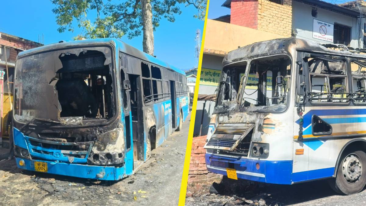 two buses torched in baijnath kangra arson investigation underway
