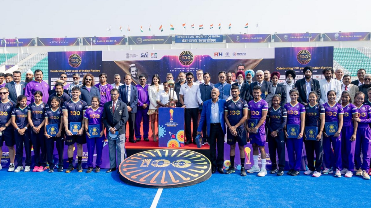 hockey india celebrates 100 years accomplishment sports minister gives motivational speech