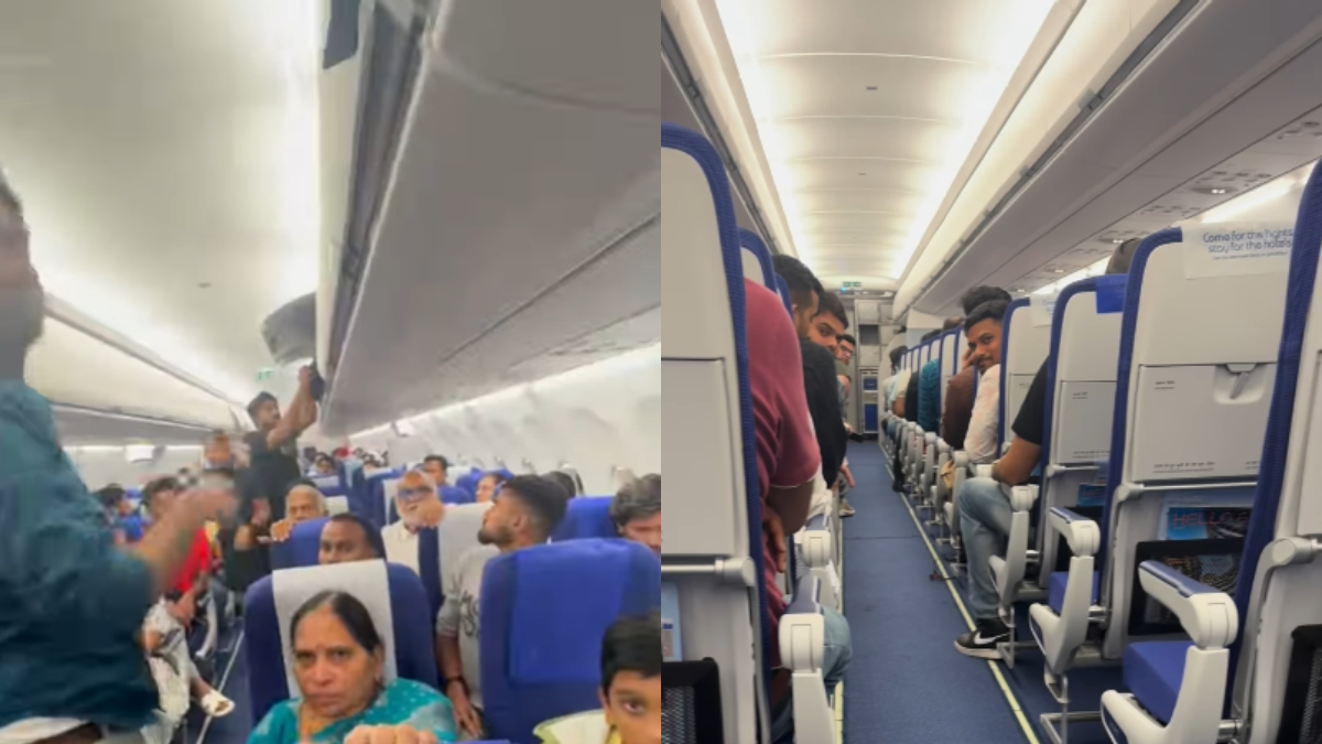 indigo flight fire smell panic onboard midair