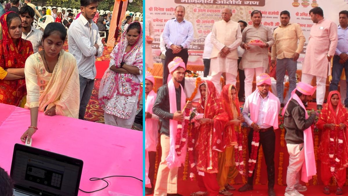 biometric wedding 89 couples marry under cm mass marriage scheme