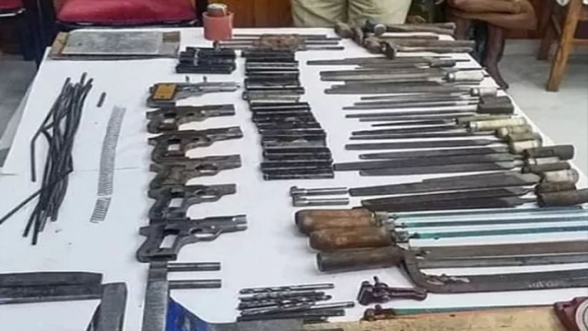 bihar elections mini gun factory busted in jamui weapons seized