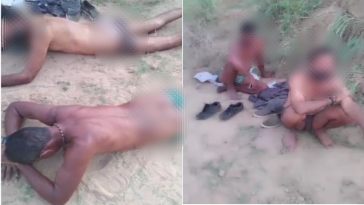 gwalior two men stripped and beaten in field accused asks who is the goon