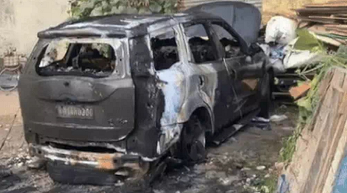 chandigarh xuv worth 21 lakhs set ablaze by arsonists