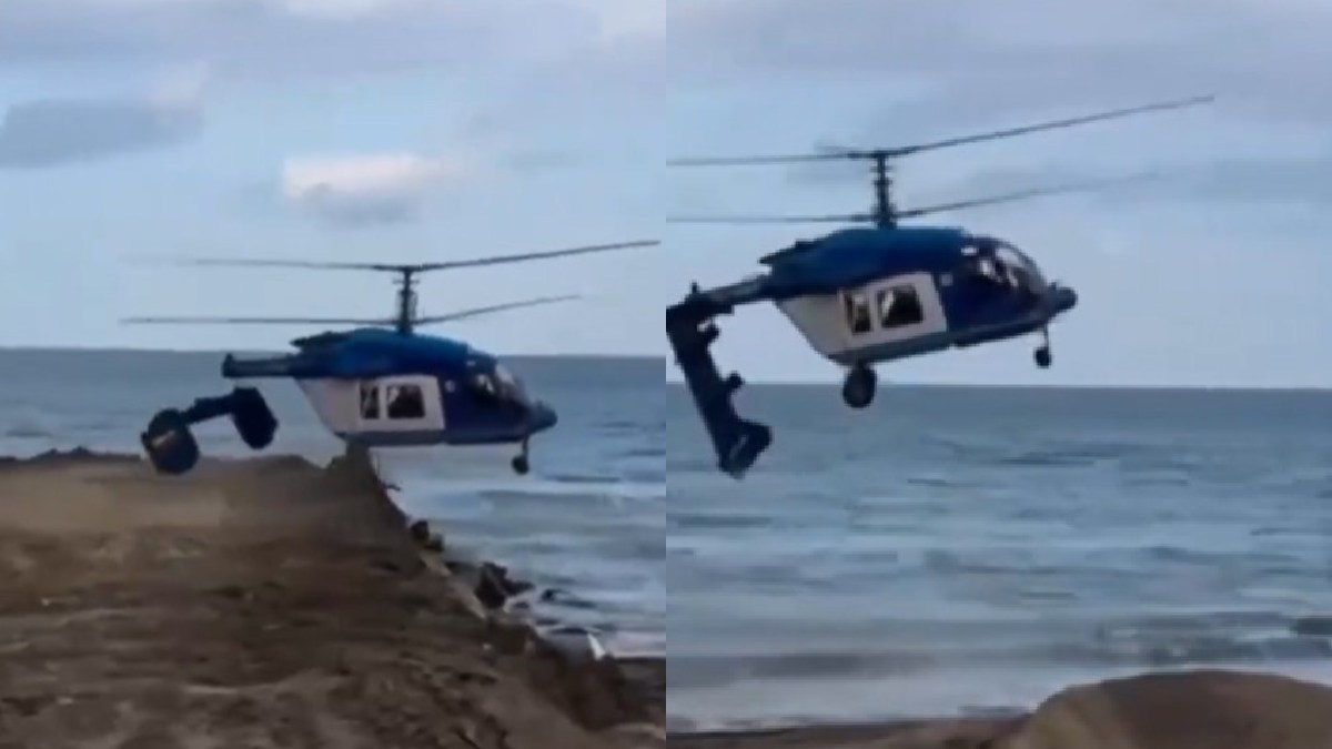 russia helicopter crash on house in dagestan region video viral