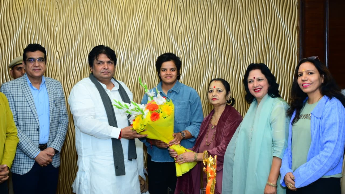 shafali verma grand welcome in gurugram after world cup win