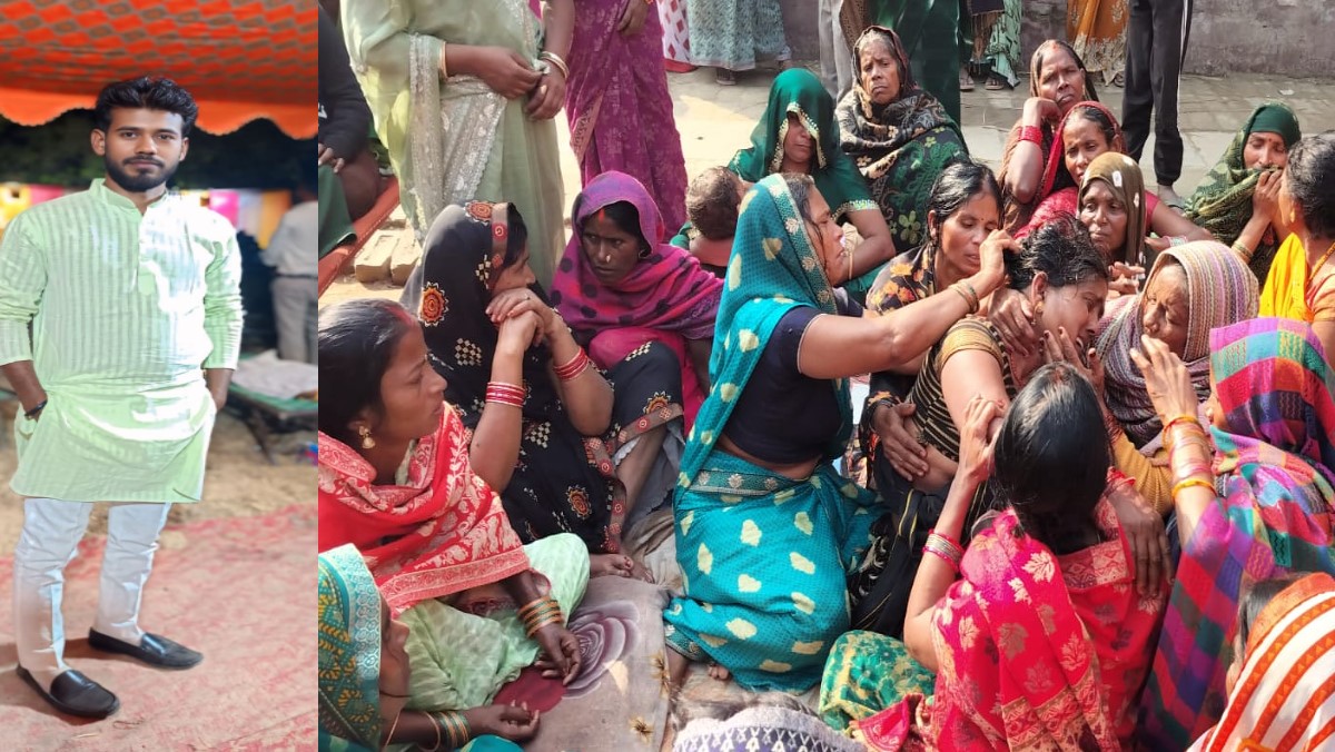 neighbors first chopped a young man with an axe and then left his body in the middle of the road in ballia