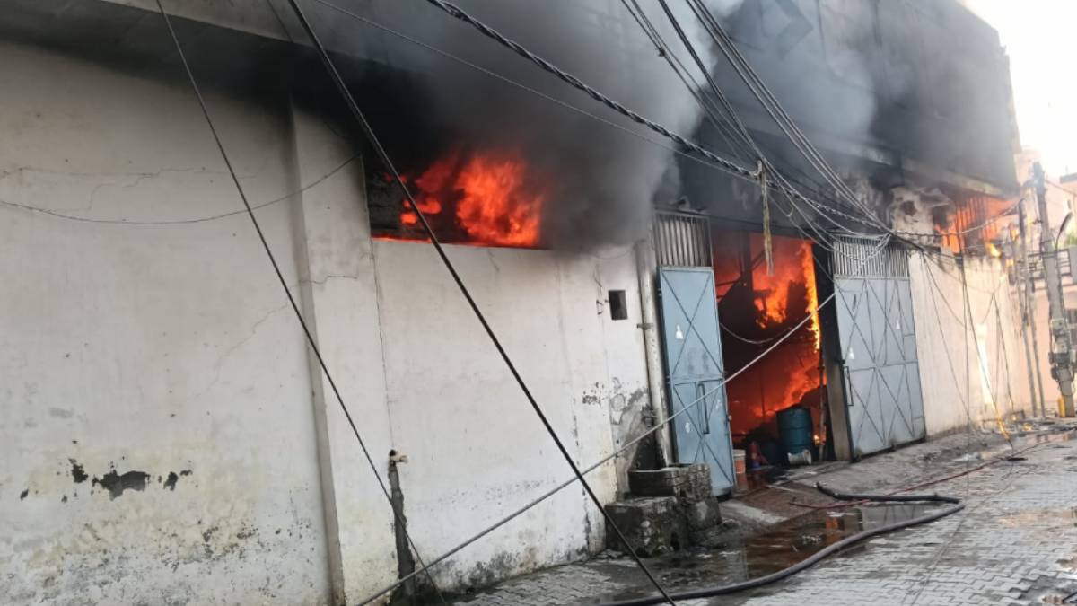panipat fire massive fire broke out in a jute factory burning five women workers