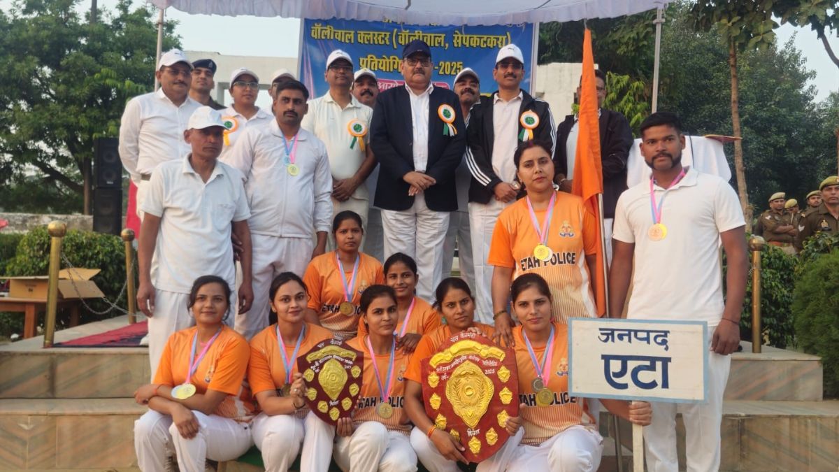 eta wins police volleyball zone competition mathura runnerup