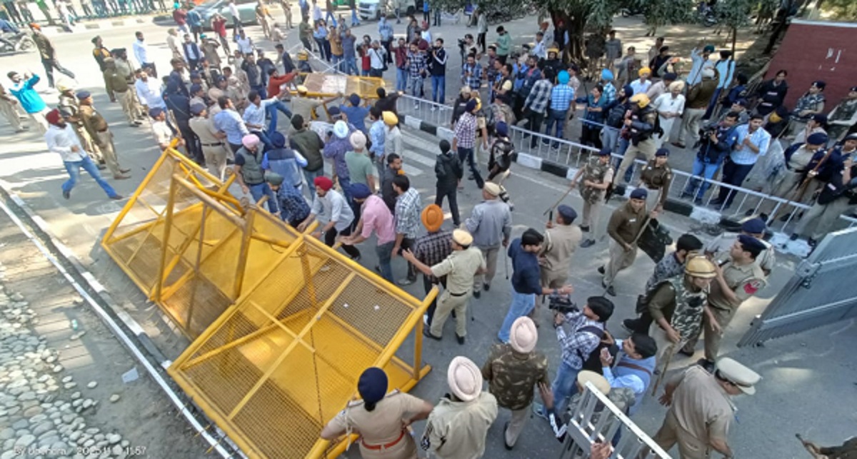 pu senate dispute protests turn violent chandigarh police use force