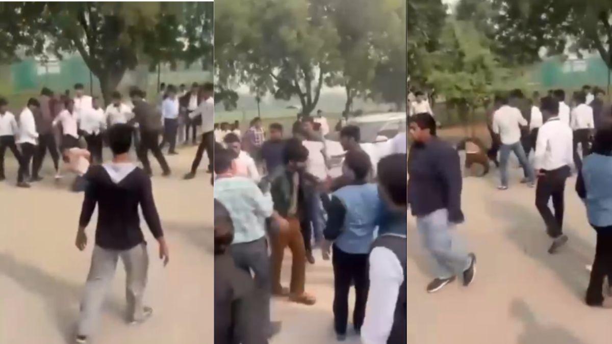 maharishi university noida student brawl video goes viral