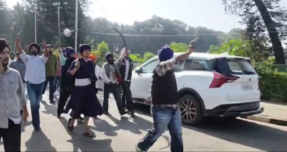 pu senate election protest demonstrators break gate surround vc office