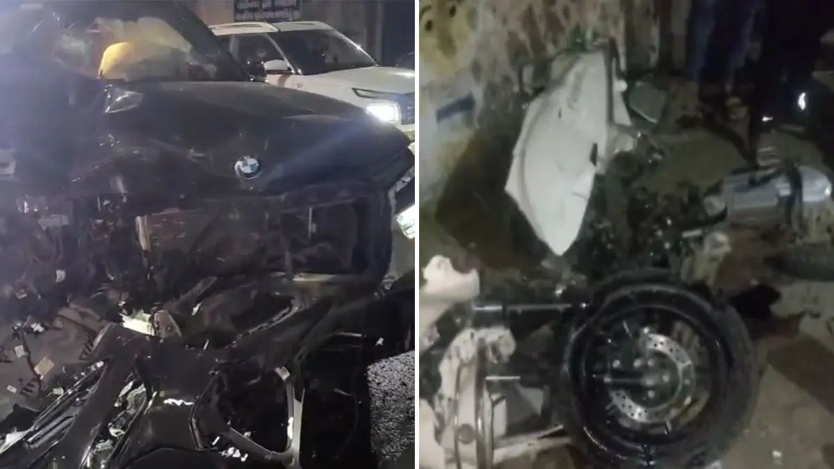 bmw accident speeding car kills scooter rider