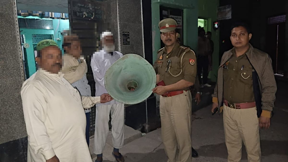 hathras police removed loudspeakers from religious places