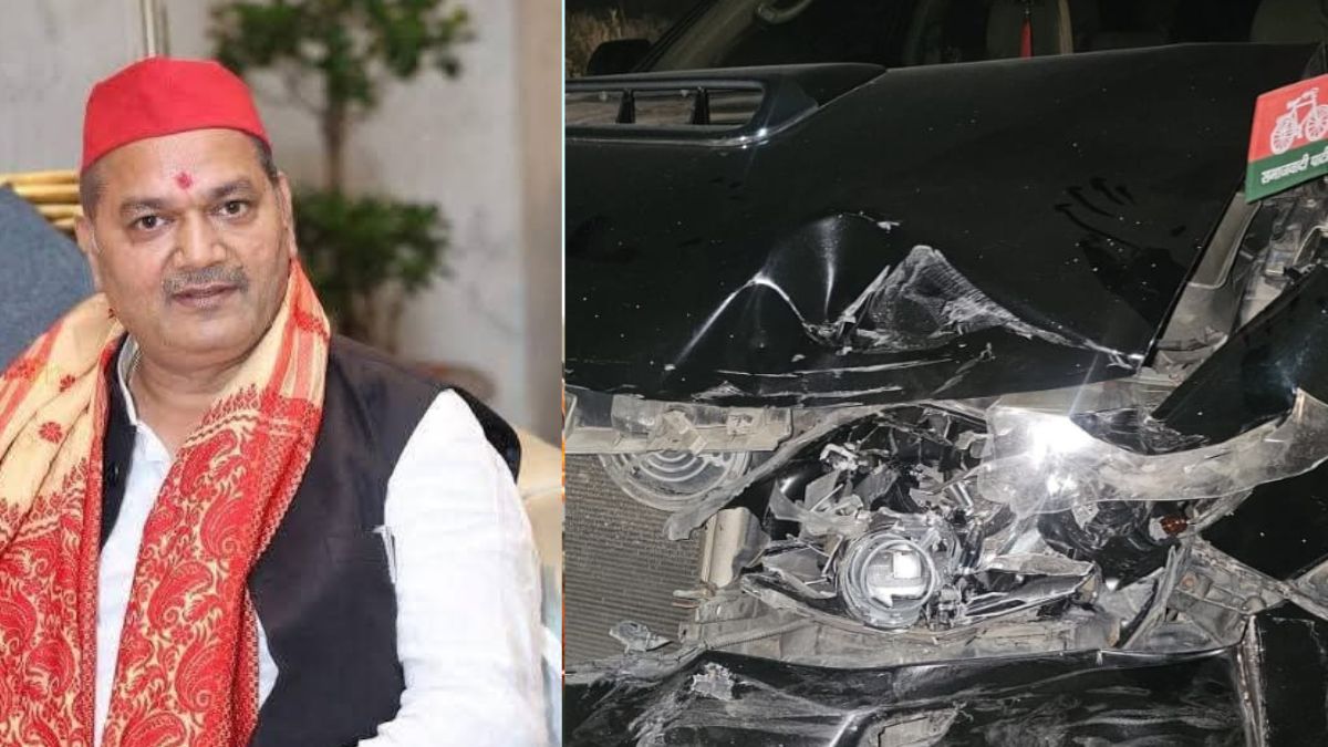 exmla santosh pandeys convoy crashes near sultanpur