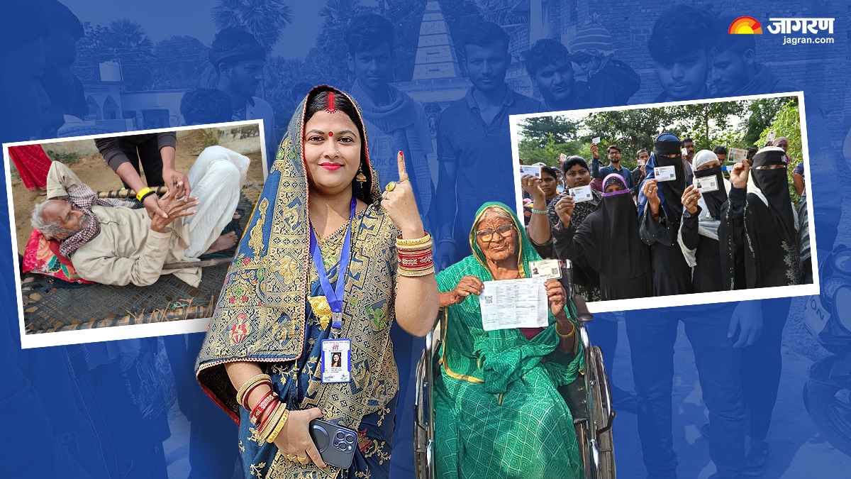 bihar vidhan sabha election voting photos voters enthusiasm long queues challenges overcome for democracy