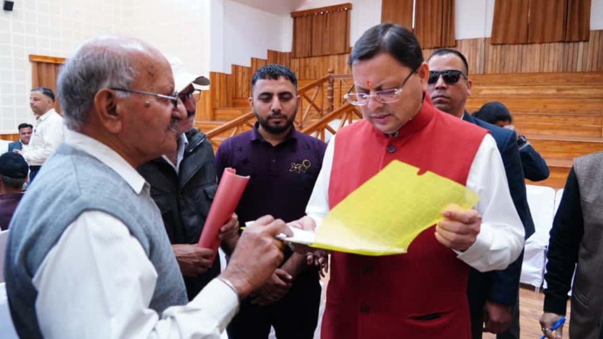 cm dhami listen public grievances at dehradun